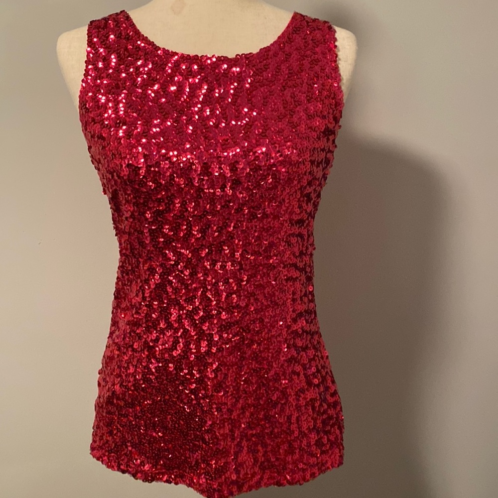 Pink sequin tank top - Women’s M/L